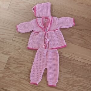 Charming Pink Baby Knit Set with Hat Newborn